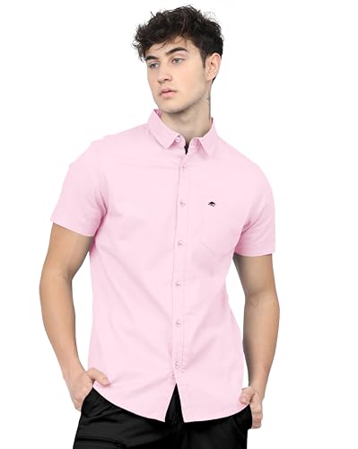 Image of BRUCEWANE Men's 100% Cotton Half Sleeve Shirt