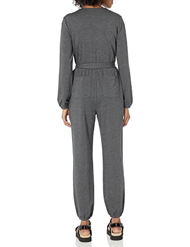 Amazon Essentials Women's Knit Surplice Jumpsuit (Available In Plus Size), Charcoal Heather, 6X #TOP1
