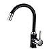 Sywlwxkq Rubinetto da Cucina a LED Controllo della Temperatura Cambia Colore Rubinetto per canala da Cucina Miscelatore rotativo per Acqua Calda e Fredda a 360 Gradi Rame Nero Singola Mano