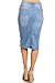 Women's Juniors Mid Waist Below Knee Length Denim Skirt in a Pencil Silhouette in Light Blue Size XL