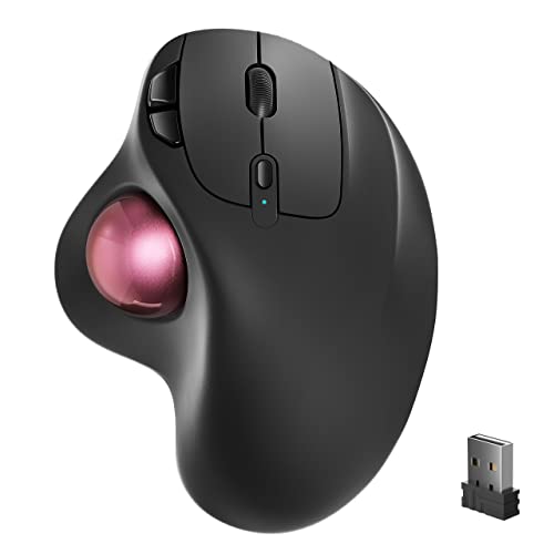 Nulea Kabellose Trackball Maus, Wiederaufladbare Ergonomische Maus, Präzises und Reibungsloses Tracking, 3-Geräte-Verbindung (Bluetooth oder USB), Kompatibel für PC, Laptop, Mac, Windows Cover