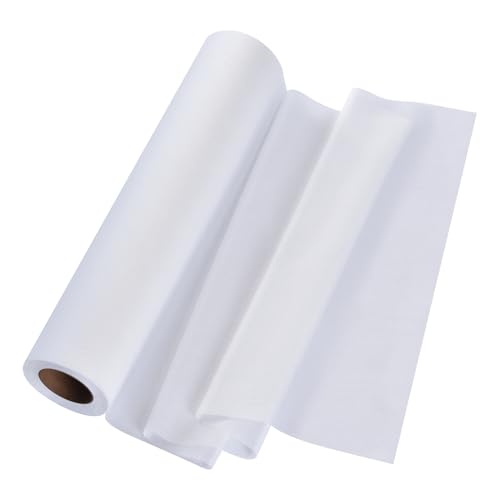 Image of Seneme Soft & Cozy Embroidery Stitch Cover 12 inch x 12 Yd Fusible Stabilizer for Machine Embroidery Covering Scratchy Stitches (White Light Weight)