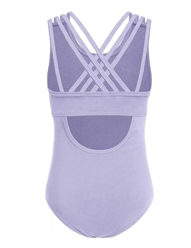 Image of Arshiner Girls Ballet Leotards Dance Gymnastic Outfits Crisscross Straps Sleeveless Tank Dancewear