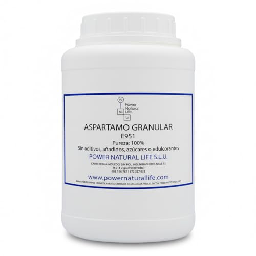Aspartamo Granular Power Natural Life | Edulcorante Alimentario E951 | Sin Calorías | 200 Veces Más Dulce Que Azúcar | Apto Diabéticos | Para Bebidas, Postres, Repostería, Café | Envase 1 kg