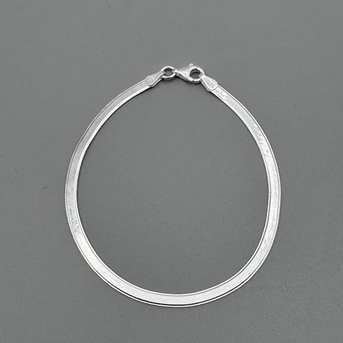 Pulsera de plata 925 para mujer 3mm cadena plana miniatura 4