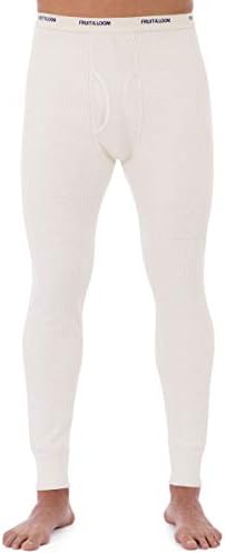 Fruit of the Loom Men's Classic Midweight Waffle Thermal Underwear Bottoms (1-Pack), Natural, Large