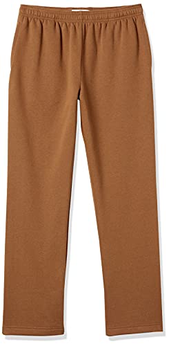 Amazon Essentials Herren Fleece-Jogginghose mit offenem Saum (erhältlich in Übergrößen), Toffee Braun, L