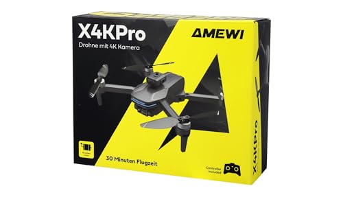 AMXFlight X4KPro Brushless-Drohne, 30 Minuten Flugzeit, mit Kamera inkl. 2 Akkus