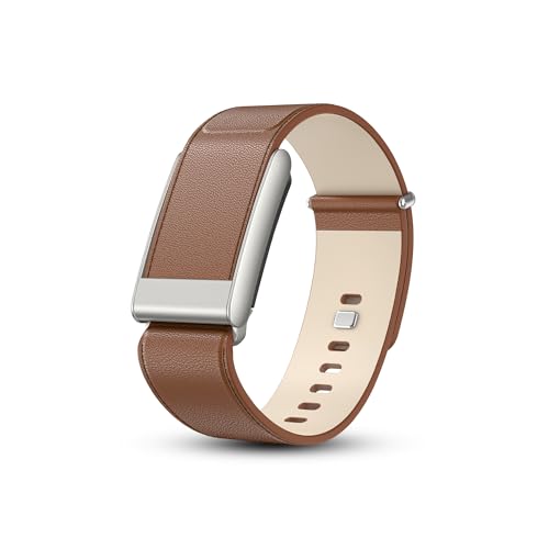 Dado Luxe Tapered Leather Replacement Band Compatible with WHOOP 5.0, One, Peak, and Life Fitness Tracker – Durable & Comfortable | Not for Whoop Gen 4 (Brown Silver, One/Peak)