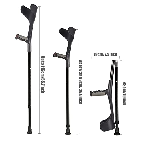Muletas Plegables del antebrazo (1 par 2 Unidades), muletas para Caminar de Aluminio, para Adultos y niños con Alturas de 4'7" - 6'1 próspero Learned extensively