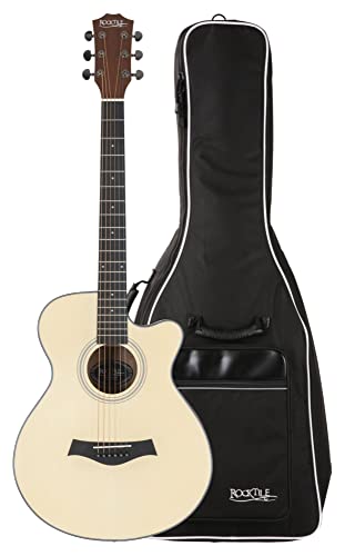 Rocktile WSC-101C NT Guitare acoustique folk, Concert Set compris gigbag - Les Beatles, Paul McCartney, John Lennon, RIngo Starr, George Harrison Rocktile WSC-101C NT Guitare acoustique folk, Concert Set compris gigbag