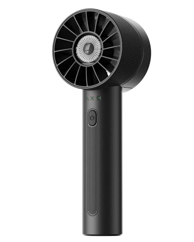 Ultralent Ventilador de mano, mini ventilador, portátil, USB, batería recargable, 4 niveles de velocidad, silencioso, pequeño ventilador-negro