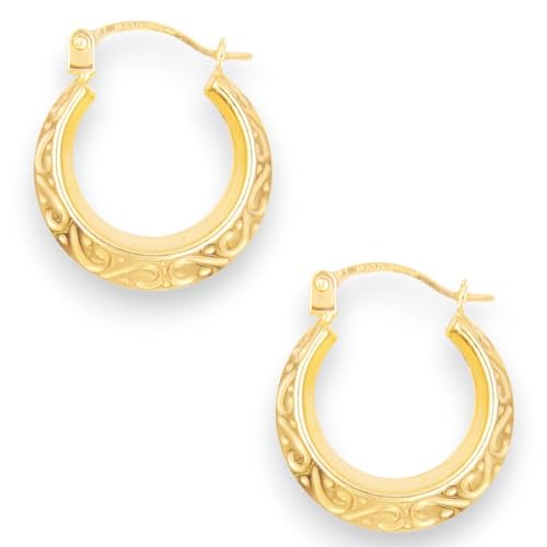 Boucles d'oreilles créoles en or jaune pour femme élégante