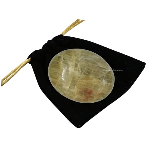 Image of Amazing Gemstone Yellow Aquamarine Crystals and Healing Stones - Large Palm Stone Crystals Piedra - Crystal for Good Luck, Positive Energy, Meditation - Unique Stocking Stuffers, Gifts for Women, Men