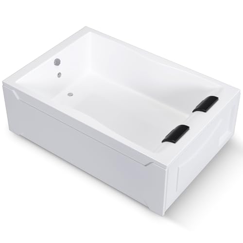 Aquade Acryl Badewanne 180x120 Modell: Hamburg - Weiß Badewanne Komplettset 180x120 - Badewannen Mit Wannenträger + Schürze + Nackenkissen