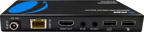 Image of OREI 4K@60Hz KVM HDMI Extender Over Ethernet PoC Single HDBaseT CAT5e /CAT6A /CAT7 Cable - Upto 400 feet 4:4:4 - Remote, Keyboard, Mouse, USB Control