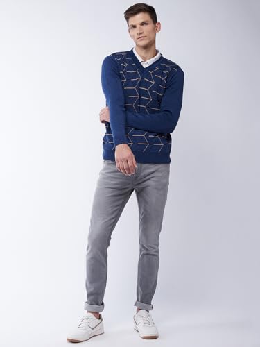 Image of Pivl Men's Winter Geometric Print Sweater - Warmth and Style for The Season||Winterwear||