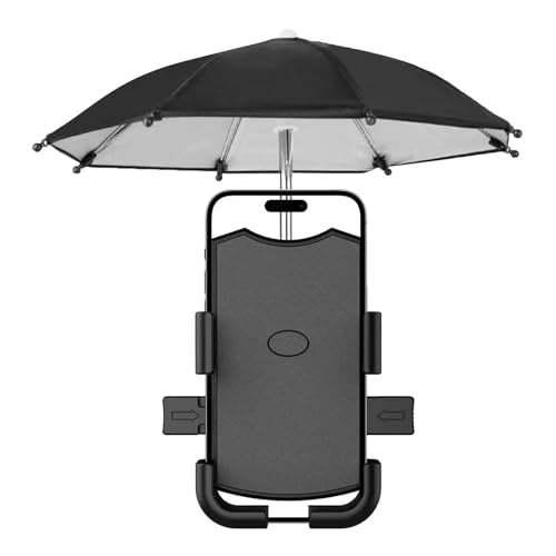 Soporte para teléfono celular, resistente a la lluvia para manillares, soporte para teléfono móvil a prueba de golpes con sombrilla, abrazadera para teléfono de manillar para teléfonos