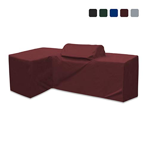 Outdoor Kitchen Cover 18 Oz Waterproof - Right - Customize Your Kitchen Cover with Any Dimensions - 100% UV & Weather Resistant Outdoor Kitchen Island Cover (Burgundy)