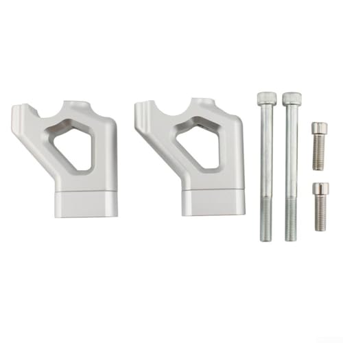 Feeshoppher Lenkererhöhungen für Triumph Tiger 900 und 850 – Aluminiumlegierung, 10 x 8 x 5 cm, Silber, verstellbare Schaltung und Höhenerhöhung für mehr Komfort und Kontrolle
