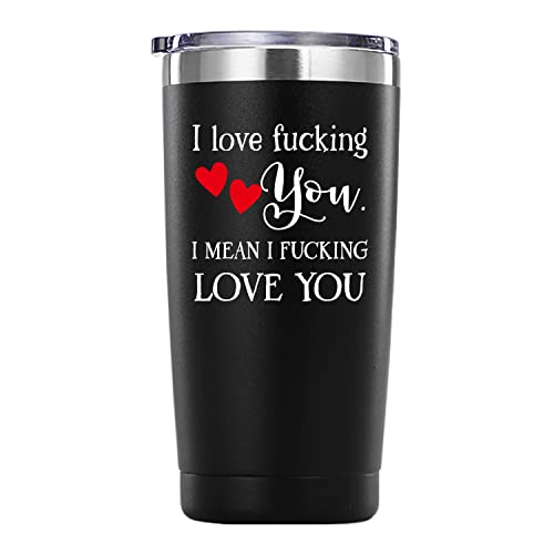 Valentine's Day Gifts for Men Women.I Love Fucking You I Mean I Fucking Love You Tumbler Gifts.20oz(Black)Funny Anniversary Birthday Gifts for Him Her Husband Wife Boyfriend Girlfriend.
