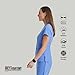 Grey's Anatomy Women's Junior Fit 3 Pocket Mock Wrap Scrub Top, Ceil Blue, Small