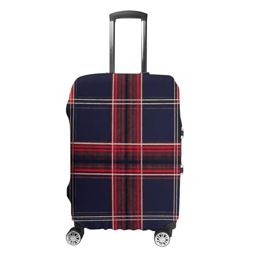 Blue Red Tartan Plaid Pattern Luggage Covers Washable Travel Suitcase Cover Elastic Baggage Protector