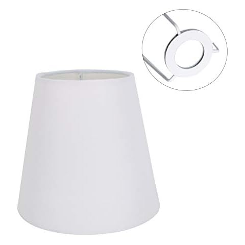 Eastlion 5.5" E14 Flachs Kerze Kronleuchter Lampenschirm Wandleuchte Pendelleuchte Lampenschirme,Weiß Cover