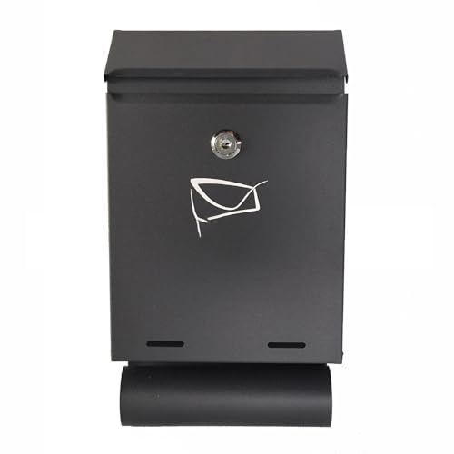 MELPHI Caixa de correio montada na parede, caixa de correio com fechadura para exteriores, feita de metal galvanizado para proteger dos elementos e roubos, caixa de correio moderna para alpendre, cera