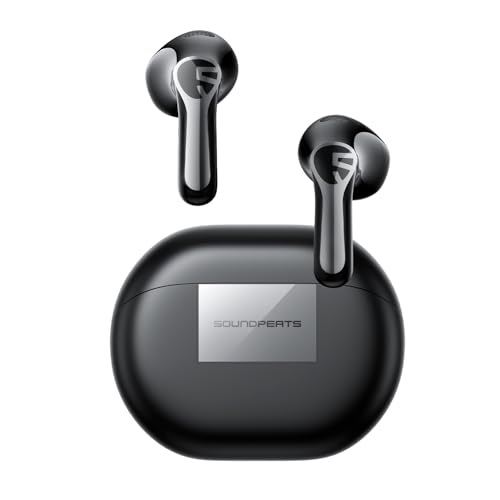 SOUNDPEATS Air6 HS BT 6.0 Wireless Earbuds Semi-in-Ear Bluetooth Earphones with 13mm Triple-Magnet Bio-Composite Driver LDAC & Hi-Res Audio 45H Playtime 4-Mic Noise Cancelling IPX5 Fast Charge