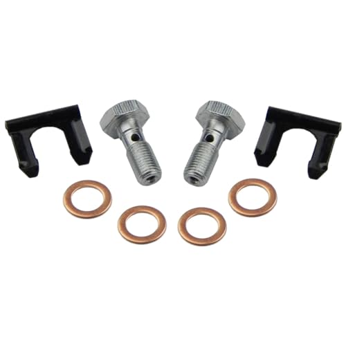 Inline Tube 3/8-24 Banjo Bolts w/Crush Washers & Clips