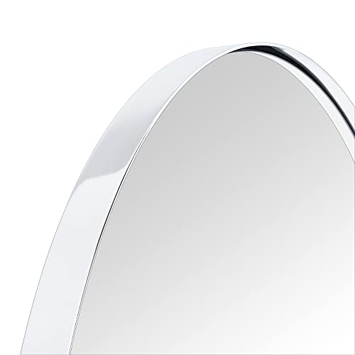 Image of TEHOME Chrome Round Mirror Polished Silver Circular Wall Mirror 40 inch
