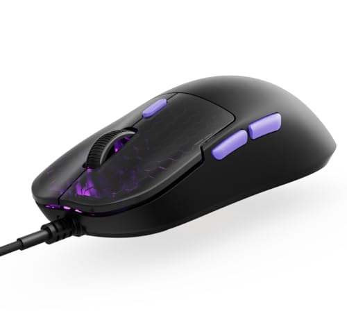 Image of Kreo Harpy Gaming Mouse Wired, 55g Ultra-Lightweight Mouse, Customizable RGB Mouse for Laptop Gaming, Mouse for Pc, 1000Hz Polling Rate, 12800 DPI