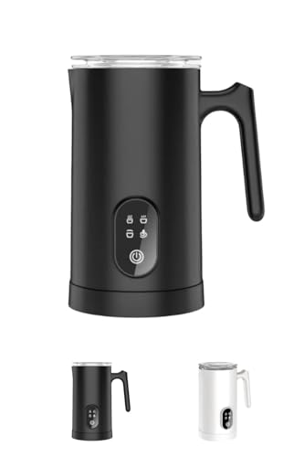 Yubbuio 4 in 1ミルク泡立て器 電動ミルク加熱自動コーヒーマシン ブラック (ブラック)