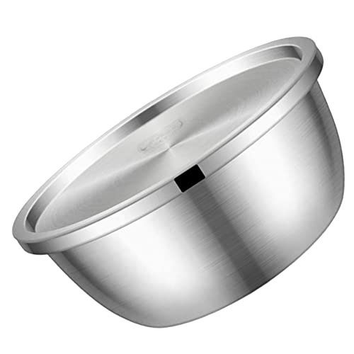 Cabilock Tazón De Acero Inoxidable 22cm Ensaladera De Metal Ideal Para Mezclar Masa y Servir Comidas