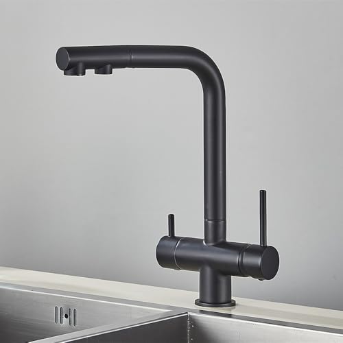 Robinet de cuisine 3 voies en laiton chromé mitigeur eau filtrée