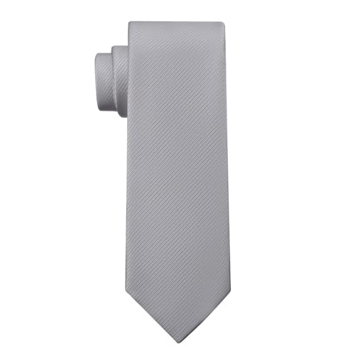 Image of KOOELLE Men's Ties Solid Pure Color Plain Neckties Formal Black Ties For Men