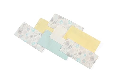 Image of Deyzi Washcloths, 100% Cotton Ultra Soft Absorbent Wipes, Newborn Face Towel, Pack of 7, Reusable Quick Dry Baby Wipes for Sensitive Skin, 7 x 7 inches (Multi Color), Uni10