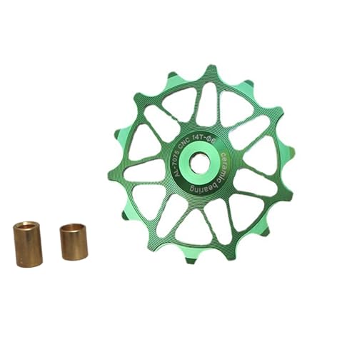 Yundxi Aluminum Alloy Ceramic Jockey Wheel 12T/14T Bike Derailleur Pulley Green