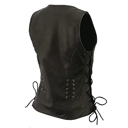Image of Milwaukee Leather Women's Premium Classic Leather Motorcycle Rider Vest w /Adjustable Side Laces