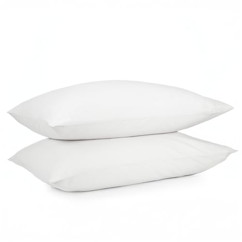 Image of 100% Cotton King Size Bedsheet Set (106x106 inches) with 2 Pillow Covers (18x27 inches) - Percale Weave, Soft & Breathable | (Milky White, King)