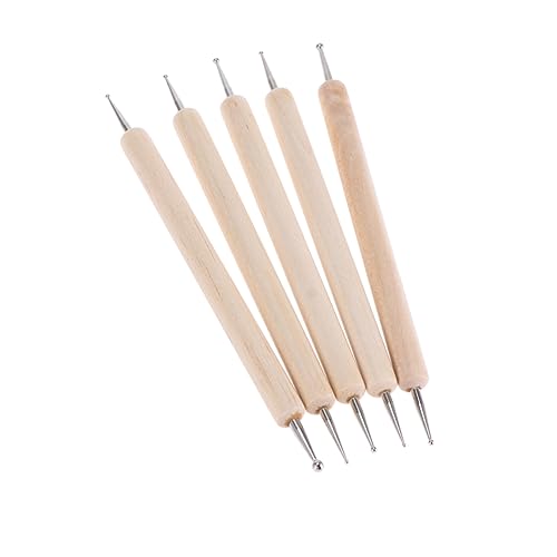 ARTIBETTER Leather Carving Tools 5pcs Embossing Pen Set Professional Leather Stamping Tools Double-Ended Design for DIY