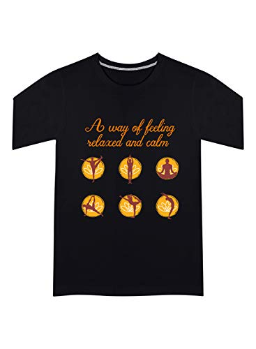 Image of CreativiT Graphic Printed T-Shirt for Unisex Yoga Tshirt | Casual Half Sleeve Round Neck T-Shirt | 100% Cotton | D00585-28