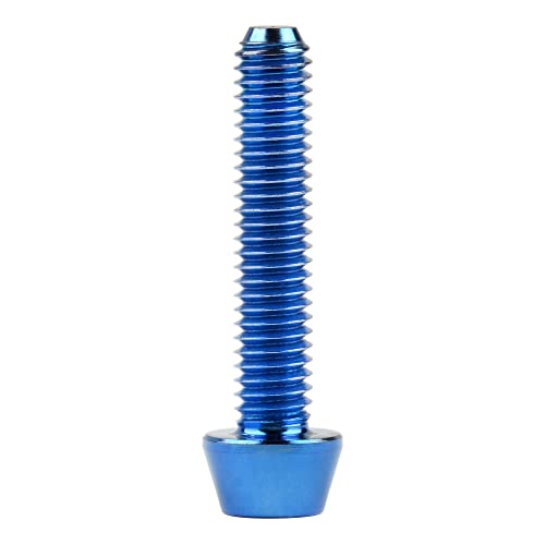 Image of Titanium Ti DIN912 M4 8 10 12 15 20mm Tapered Head Hex Bolts Bicycle Screws Pack of 6 (Blue, M4x20mm)