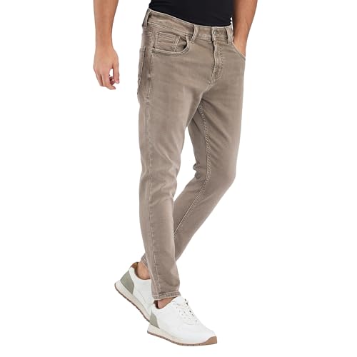 Image of Spykar Men's Kano Slim Fit Mid-Rise Jeans (Ankle Length)