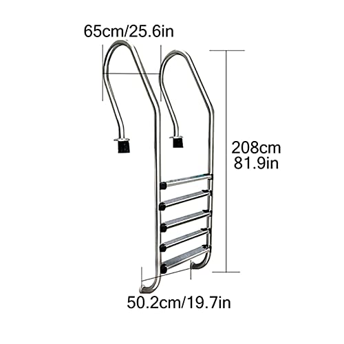 Escalera para piscina de acero inoxidable con 5 peldaños miniatura 3
