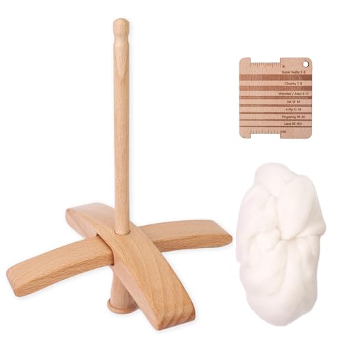 Turkish Drop Spindle Kit with Wool for Spinning