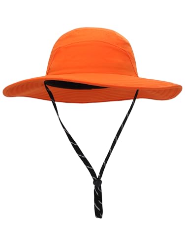 SILOZHEY Outdoor Visor Breathable Quick-Drying Fishermans Hat Adjustable Wide-Brimmed Luffy Hat Beach Hat (Unisex) Orange