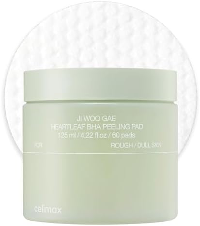 celimax Ji.Woo.Gae Heartleaf BHA Peeling Pad | Pore Care, Exfoliating Double-Side Toner Pads, Facial Peels, Hydrating, Tea Tree, For Acne Prone & Breakouts, Christmas Gift, Stocking Stuffers (60pads)