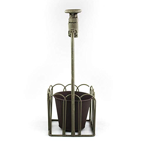 Nw Wholesaler 12 Inch Metal Faucet Design Flower Plant Stand With 4 Inch Metal Planter Pot For Planting Flowers, Succulents, Cacti, Tropical Plants And Herbs. #TOP6